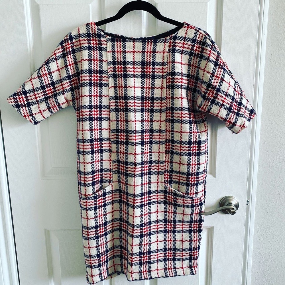 Zara Basic Plaid Tweed Dress, Size Small